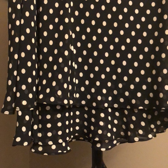 Chaps tiered black skirt with white polka dots - Picture 2 of 5